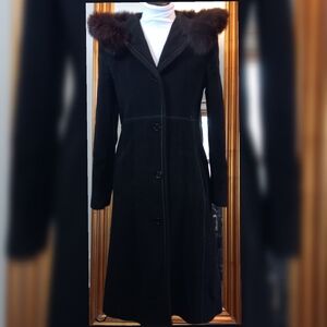 Steve by Searle Black Trench Coat Size 4 – Designer Outerwear Classic